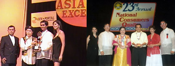Aldrin Gabriel and Sir Jojo Esposa receive their respective awards.