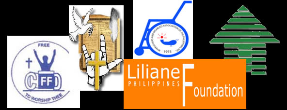 Logo collage of PCFFD, CCBC Deaf Ministry, WDAF, Liliane and HWNSI