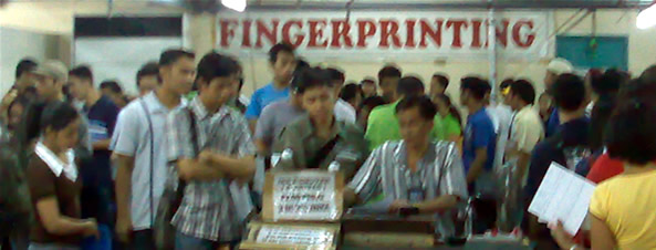 Students being fingerprinted 