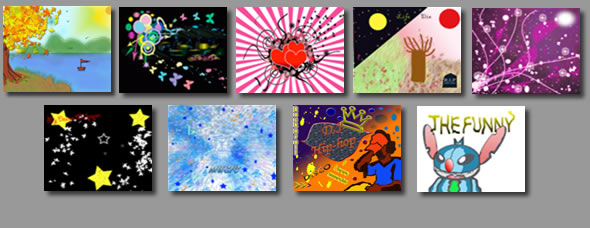 Nine Wallpaper images designed by deaf students