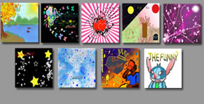 Nine wallpaper images designed by Deaf students
