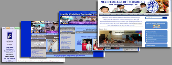 Screenshots of MCCID Online Website Editions