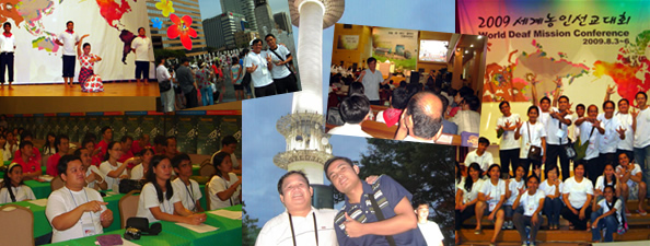 Collage of activities during World Deaf Mission Conference in Seoul Korea