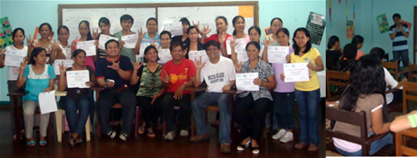 Participants in Sign Language Training in Puerto Princesa City, Palawan pose their I-L-Y Sign.