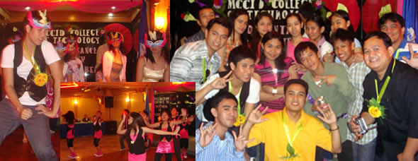 Collage of dance numbers during acquaintance party
