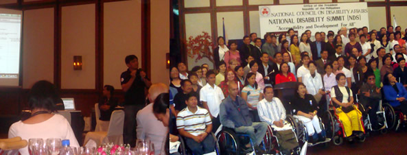 Disability Summit participants and Sir Jojo