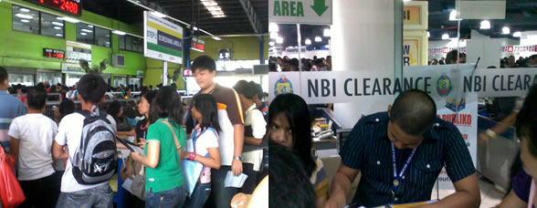 Photo collage of students visiting NBI and NSO.
