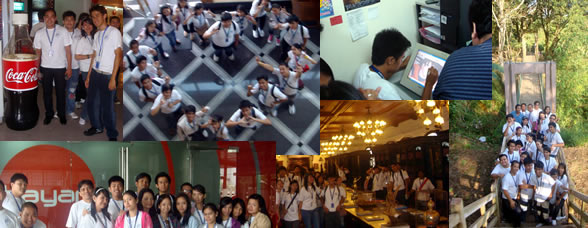 Collage of various companies and places students visited