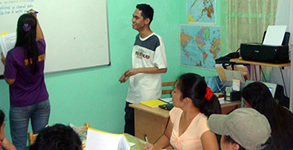 Joanna and Ace conduct IT training.