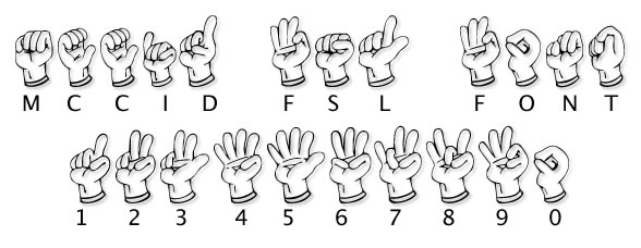 MCCID Filipino Sign Language Font Samples