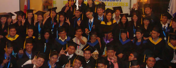 Graduates pose with faculty and administrators.