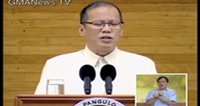Pres. Noynoy Aquino's SONA with sign language inset.