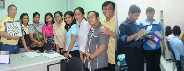 Deaf employees pose with Air21 HRD Levi Diestro while Sir Feddie evaluates MCCID applicants.