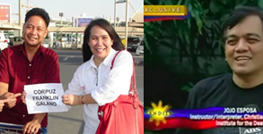 Screenshot of Jojo at Bandila news and Frank Corpuz in Qatar