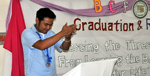 Sir Jerome gives his inspirational message.
