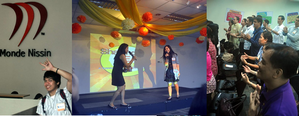 Photo collage of events that took place during Monde Nissin thanksgiving event