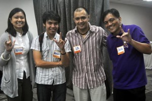 From left: Monde Nissin HR Officer Nilda Villa, MCCID Deaf Student Moises Libot, Pastor LA Mumar and MCCID Director Jojo Esposa