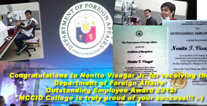 Collage of photos with Nonito and award plaque
